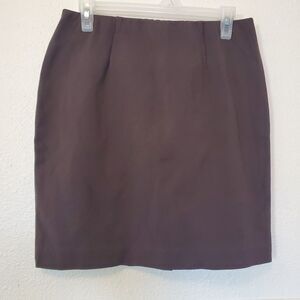 J. Jill Ponte Pencil Skirt Brown Womens Sz Petite Small S Viscose Nylon Spandex